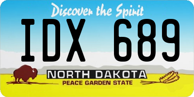 ND license plate IDX689