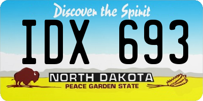 ND license plate IDX693