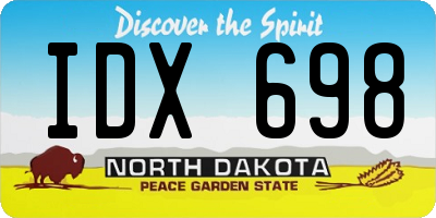 ND license plate IDX698