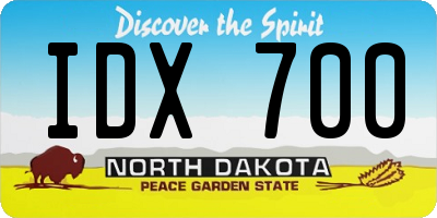 ND license plate IDX700
