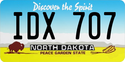 ND license plate IDX707