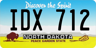 ND license plate IDX712