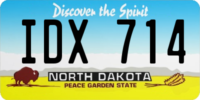ND license plate IDX714