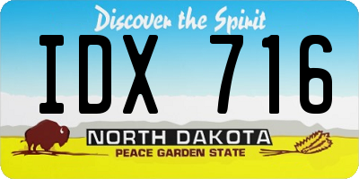 ND license plate IDX716