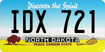 ND license plate IDX721