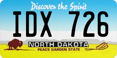 ND license plate IDX726
