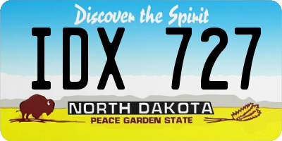 ND license plate IDX727