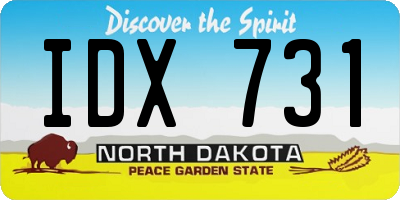 ND license plate IDX731