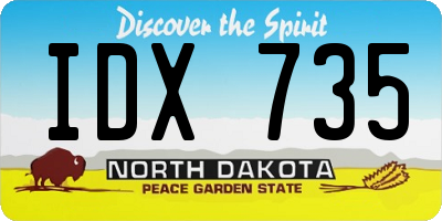 ND license plate IDX735