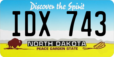 ND license plate IDX743