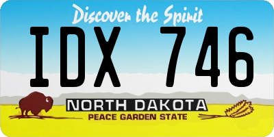 ND license plate IDX746