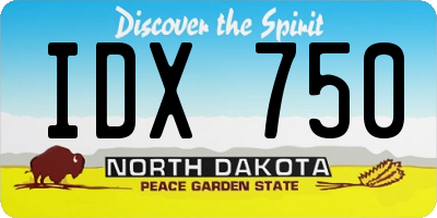 ND license plate IDX750