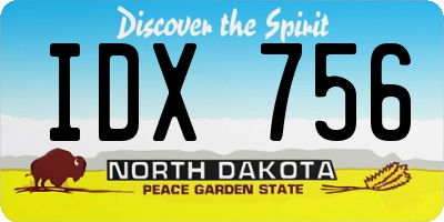 ND license plate IDX756