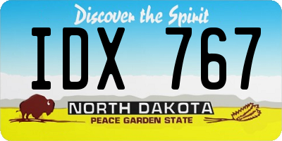 ND license plate IDX767
