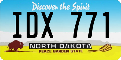 ND license plate IDX771