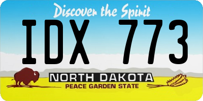 ND license plate IDX773