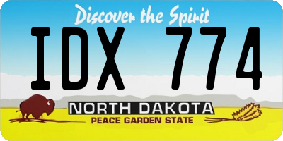 ND license plate IDX774