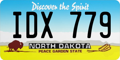 ND license plate IDX779