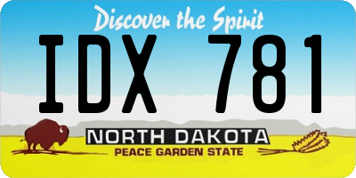 ND license plate IDX781