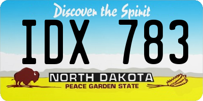 ND license plate IDX783