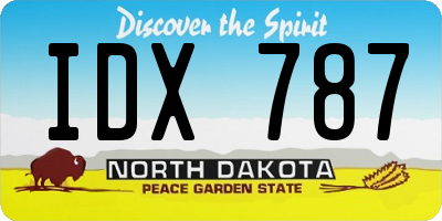 ND license plate IDX787