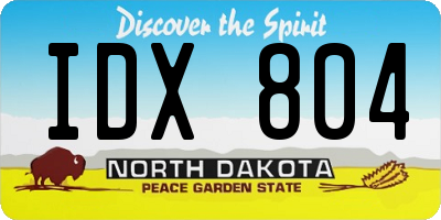 ND license plate IDX804