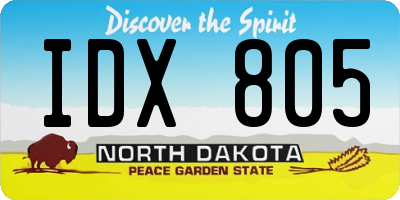 ND license plate IDX805