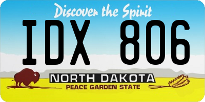 ND license plate IDX806