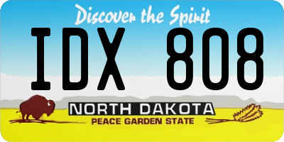 ND license plate IDX808