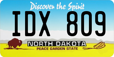 ND license plate IDX809