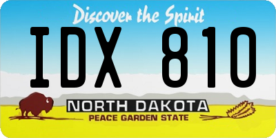 ND license plate IDX810