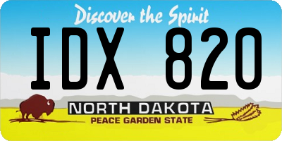 ND license plate IDX820