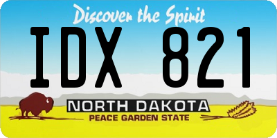 ND license plate IDX821