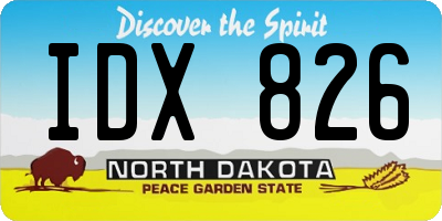 ND license plate IDX826