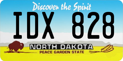 ND license plate IDX828