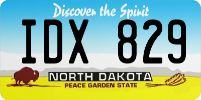 ND license plate IDX829