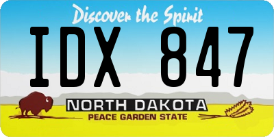 ND license plate IDX847