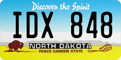 ND license plate IDX848