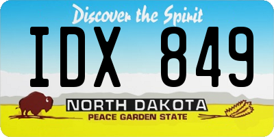 ND license plate IDX849