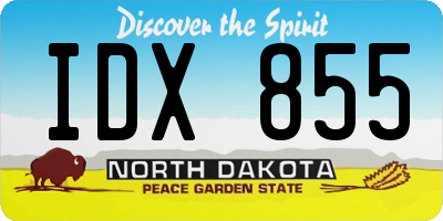 ND license plate IDX855