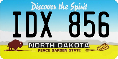ND license plate IDX856