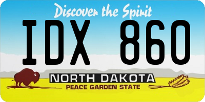 ND license plate IDX860