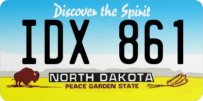 ND license plate IDX861