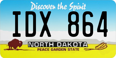 ND license plate IDX864