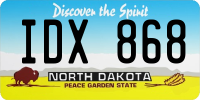 ND license plate IDX868