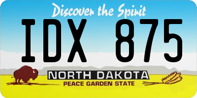 ND license plate IDX875