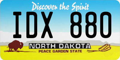ND license plate IDX880