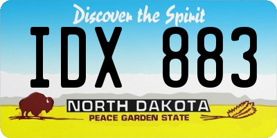 ND license plate IDX883
