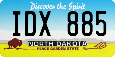 ND license plate IDX885