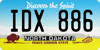 ND license plate IDX886